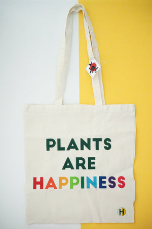 Plants are Happiness Tote Bag