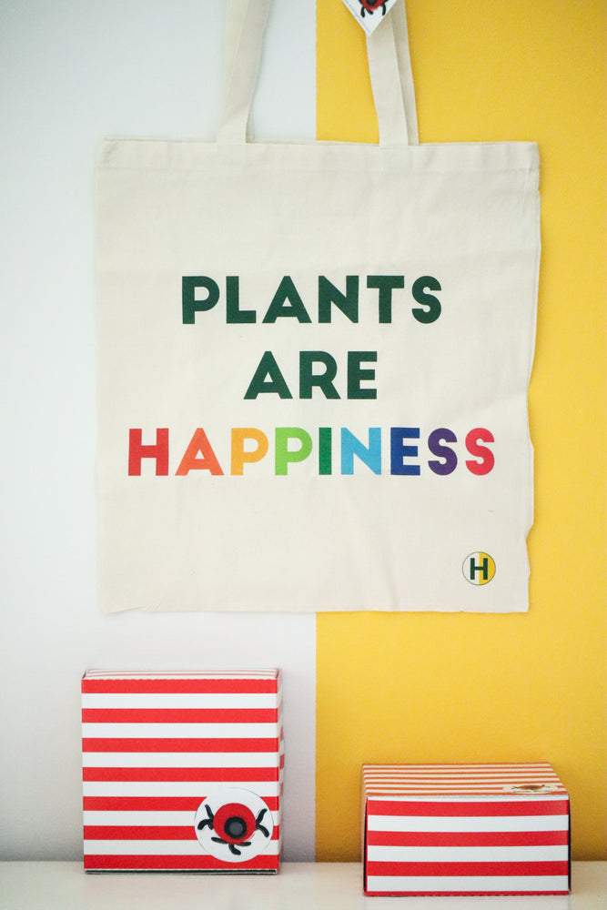 Plants are Happiness Tote Bag