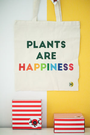 Plants are Happiness Tote Bag