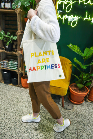 Plants are Happiness Tote Bag